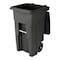 Toter 32 Gal. Blackstone Trash Can with Quiet Wheels and Attached Black Lid ANA32 - alternate 4